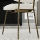 preview thumbnail 25 of 48, White Velvet Dining Chairs with Hammered Finish Metal Legs