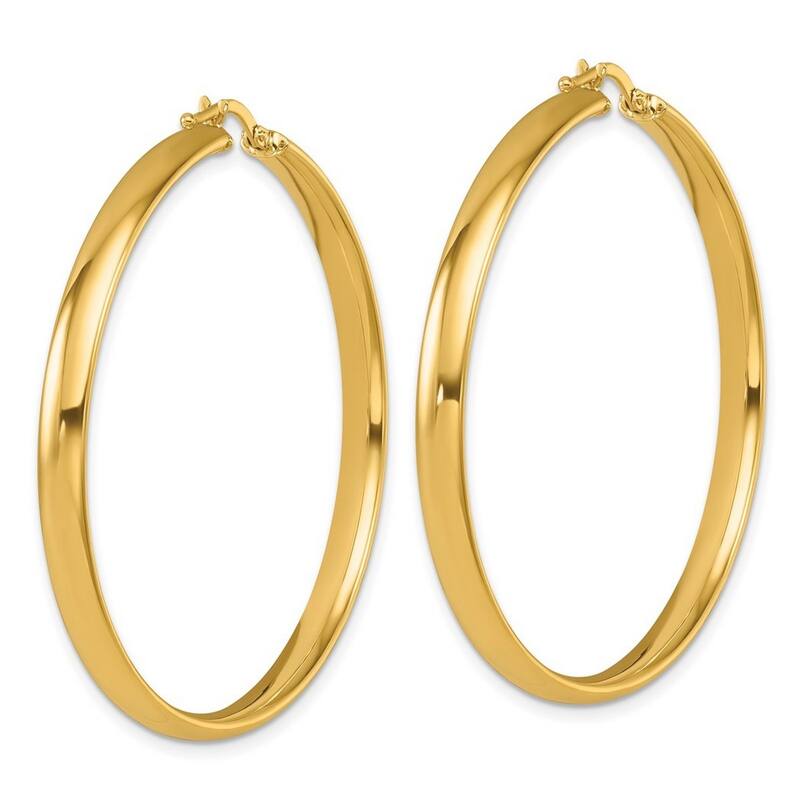 Curata 14k Yellow Gold Smooth Hoop Earrings - 48x47.5mm
