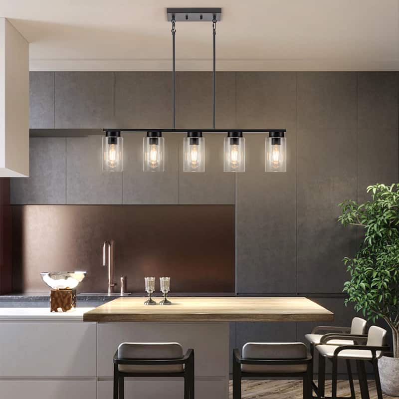 5-Light Linear Chandelier Kitchen Island Lighting Dining Room Light