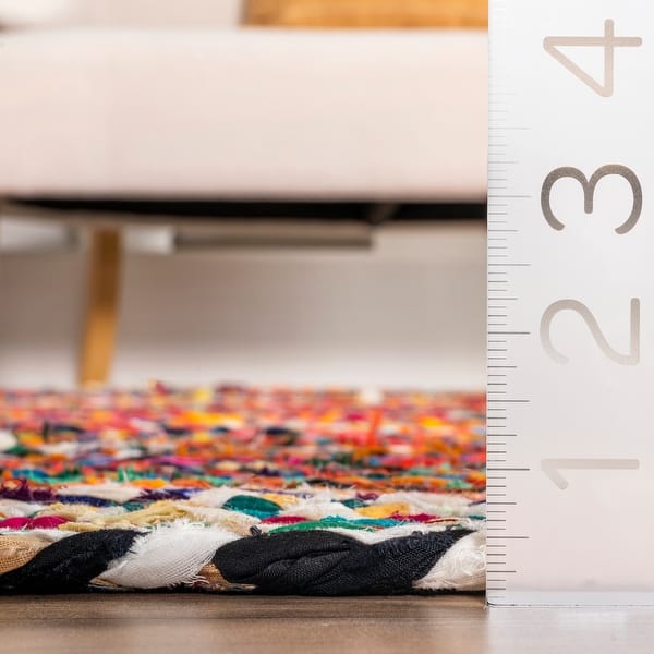 dimension image slide 3 of 5, Nuloom Tammara Bohemian Hand Braided Area Rug