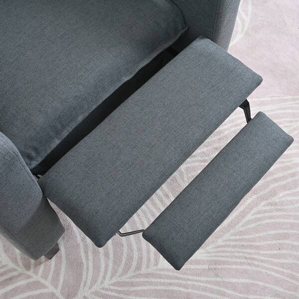 TAUS Gray Tufted Pushback Recliner – Fabric Accent Chair – Modern/Contemporary
