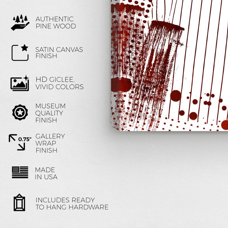 Wynwood Studio Prints Sports and Teams Crimson Baseball Jersey Red and Crimson Modern & Contemporary Wall Art Canvas Print