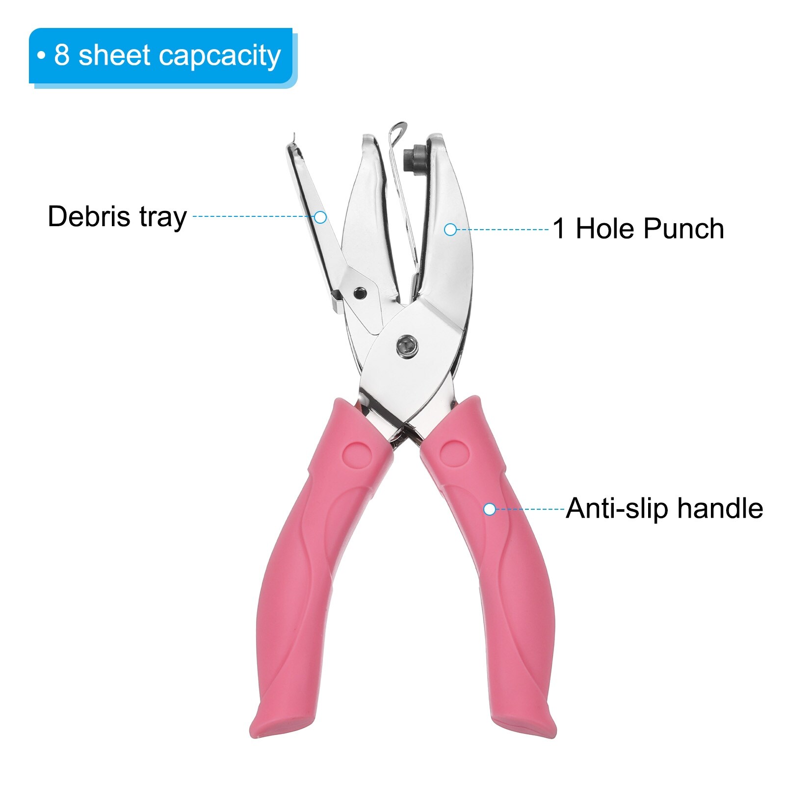0.2 Single Hole Punch Handheld Hole Puncher Heart Hole Paper Puncher, Pink  2pcs - Bed Bath & Beyond - 37683515