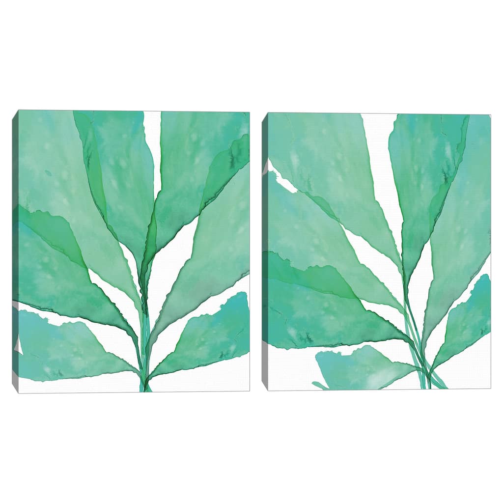 Tropical Leaves 2 Teal, TropicalLeaves 3 Teal by SEA Studio Canvas Art Prints