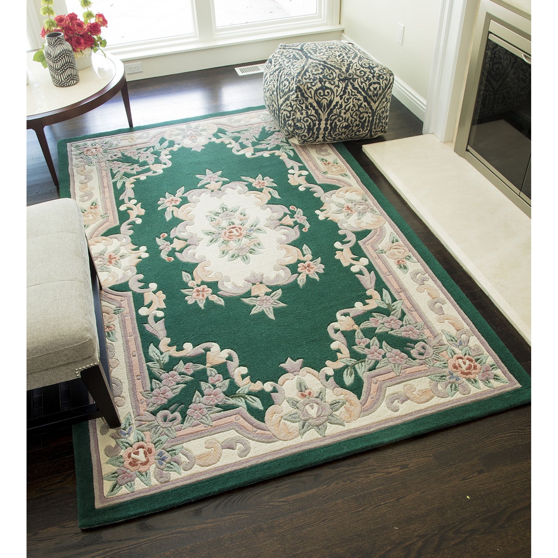 110×210 \"Green Emerald” ViNTAGE RUG Amazon.com: Dark Green Area Rugs 8x10 for Living Room Washable Non