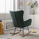 preview thumbnail 27 of 39, Velvet Armchair Wingback Comfy Rocker Chair with Thick Padded Seat for Nursery