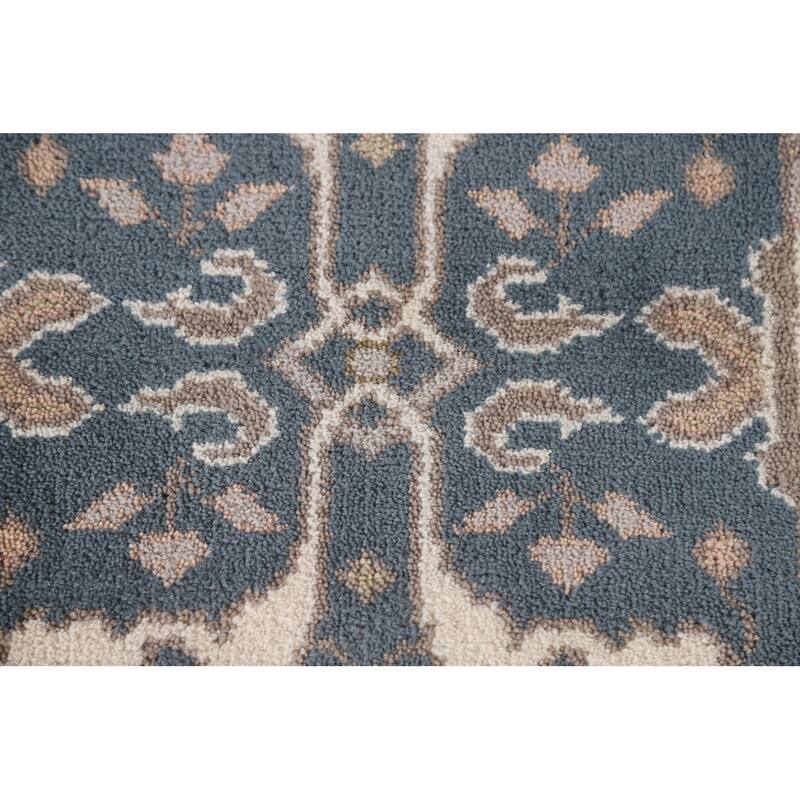 Blue Oushak Oriental Runner Rug Handmade Wool Carpet - 2'6"x 11'10"