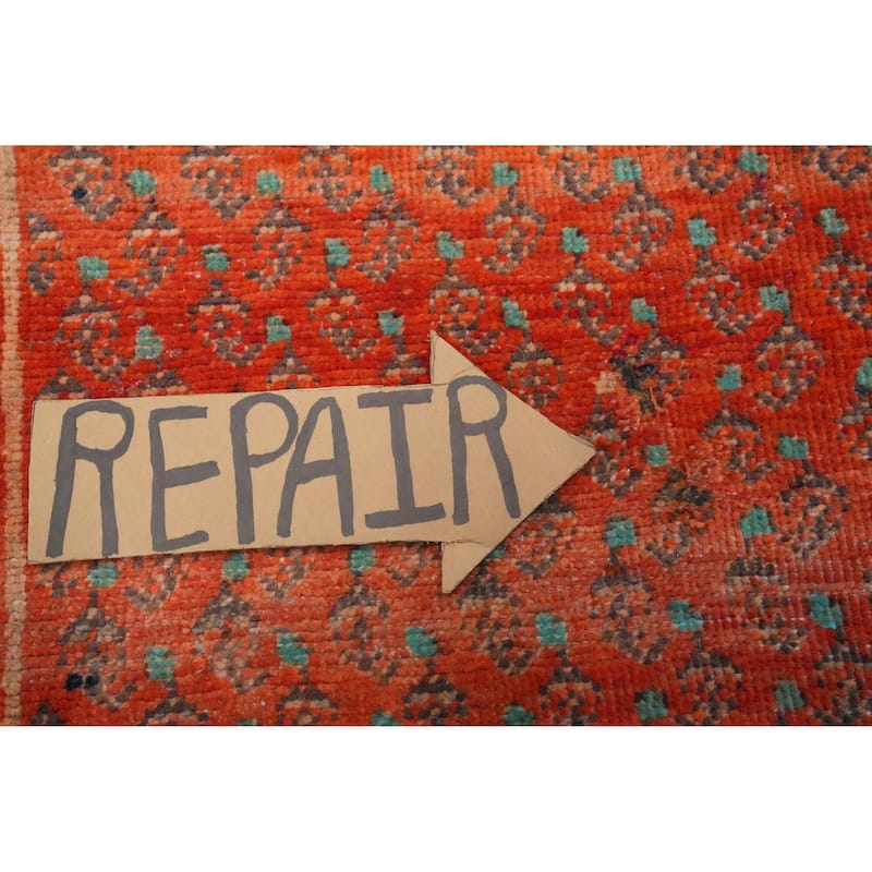 Hand Knotted Oriental 100% Wool Carpet Traditional All-Over Oranges & Rust Botemir Runner Rug - 10' 4'' X 3' 5''