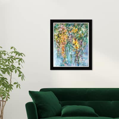 Wynwood Studio Prints Floral and Botanical Tropical Blossom Butterflies Yellow and Tropical Wall Art Canvas Print