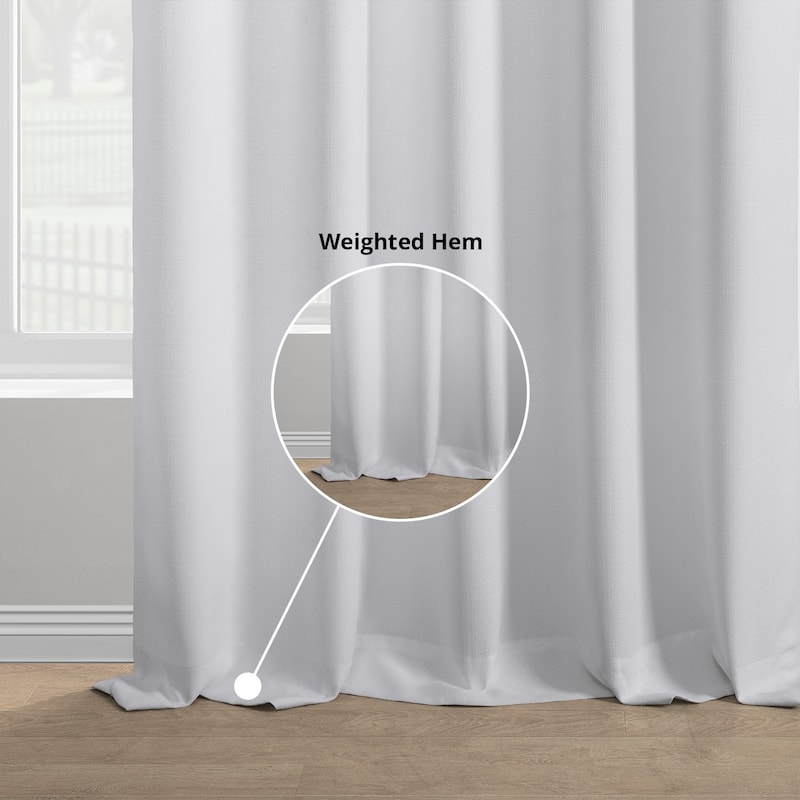 Exclusive Fabrics Italian Faux Linen Room Darkening Curtains for Bedroom & Living Room Curtains - Single Panel Window Curtains