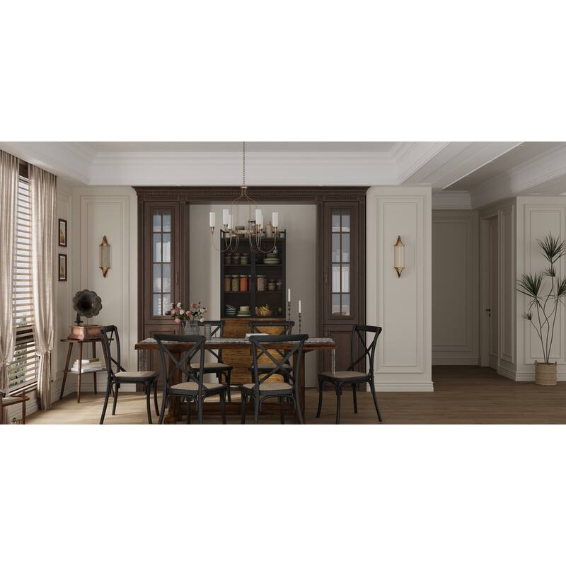 Multifunctional Kitchen Cabinet Collection Metal Frame Shelf Brown Walnut Color
