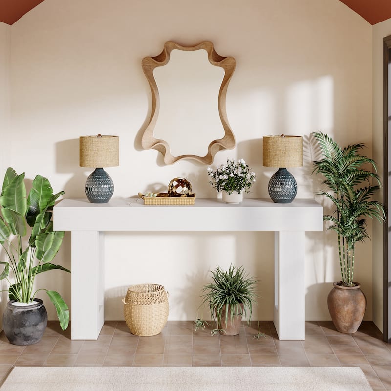 Farmhouse Console Table, 63-Inch Long Narrow Sofa Table Behind The Couch