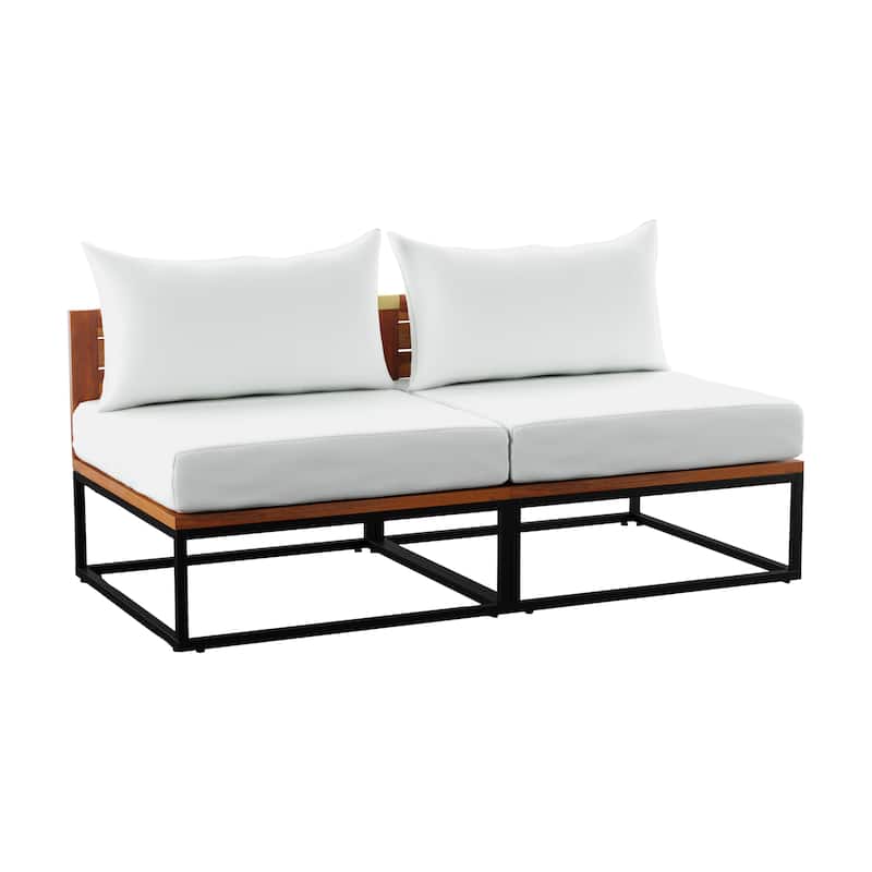 SEI Furniture Taradale Modular Outdoor Loveseat Club Chairs with Cushions and Deep Seating