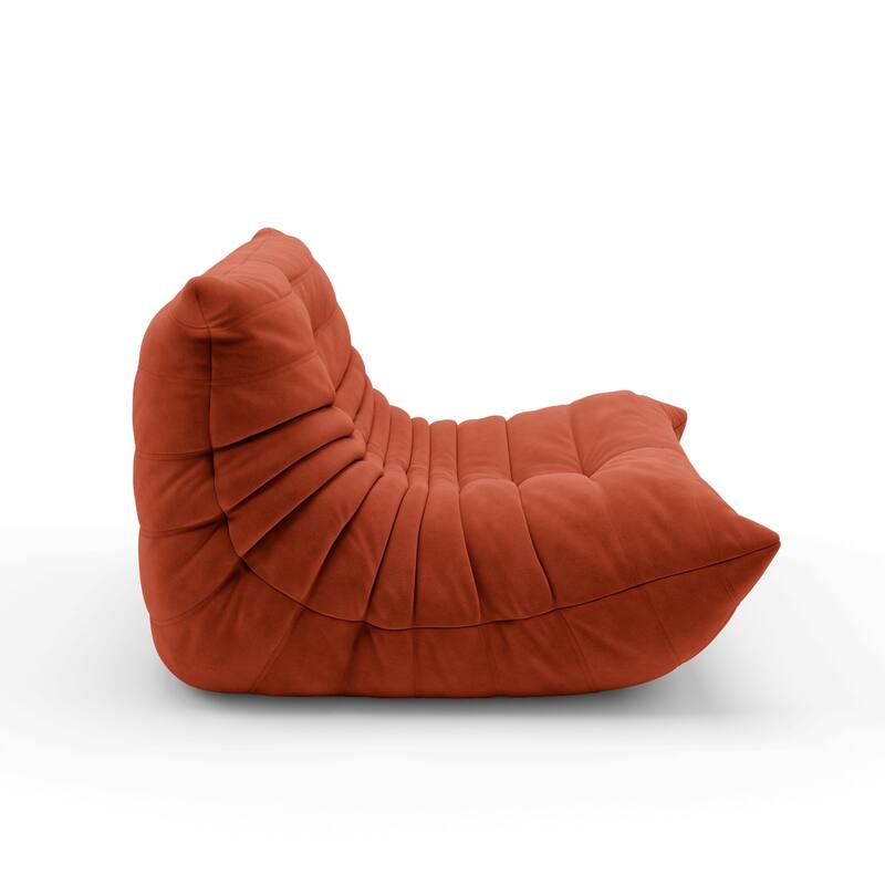 Suede Lazy Floor Accent Bean Bag Caterpillar Sofa for Living Room
