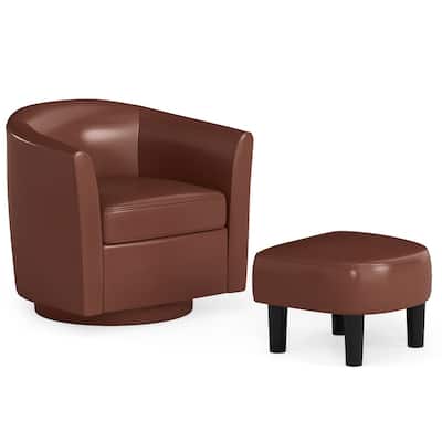 Modern Swivel Accent Chair with Ottoman for Living Room or Bedroom