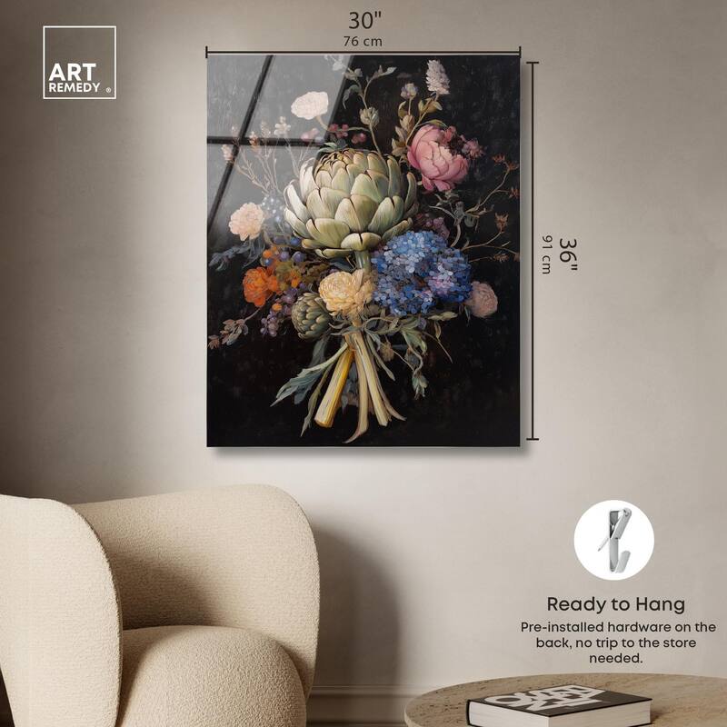 Moody Artichoke II Acrylic by Art Remedy, Ready to Hang