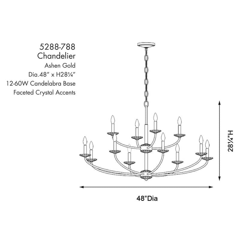 Minka Lavery 5288 Atella 12 Light 48" Wide Taper Candle Style