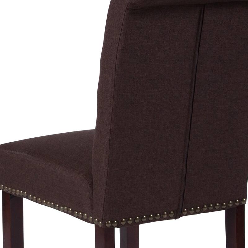 Parsons Rolled Back Accent Nail Trim Chairs (Set of 2) - 18.5"W x 27.5"D x 39.75"H