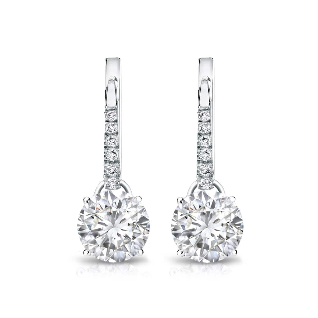Auriya 2ctw Round Diamond Dangle Earrings 14k Gold (H-I, SI1-SI2)