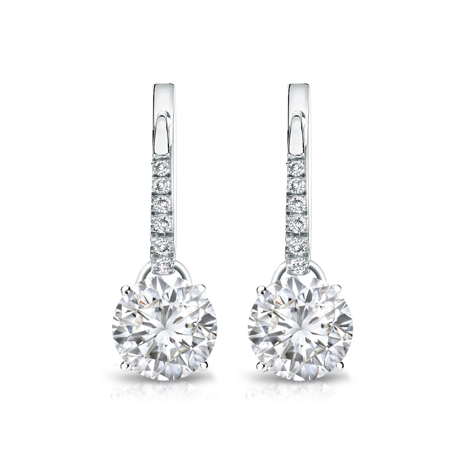 Auriya 2ctw Round Diamond Dangle Earrings 14k Gold (H-I, SI1-SI2)