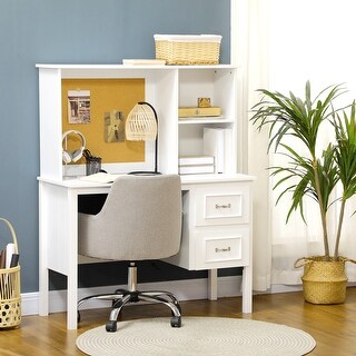 Home Office Desk Dressing Table Computer Desk with Drawers & Shelves ...