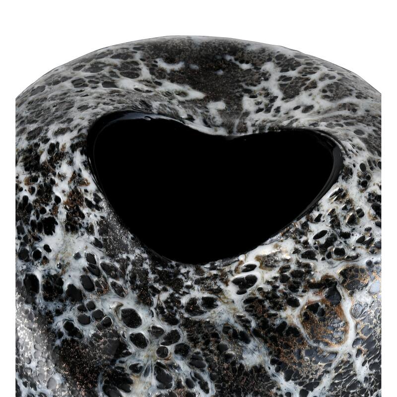 Elk Home Pedraza Marbled Black Glass 8 Inch Wide Vase
