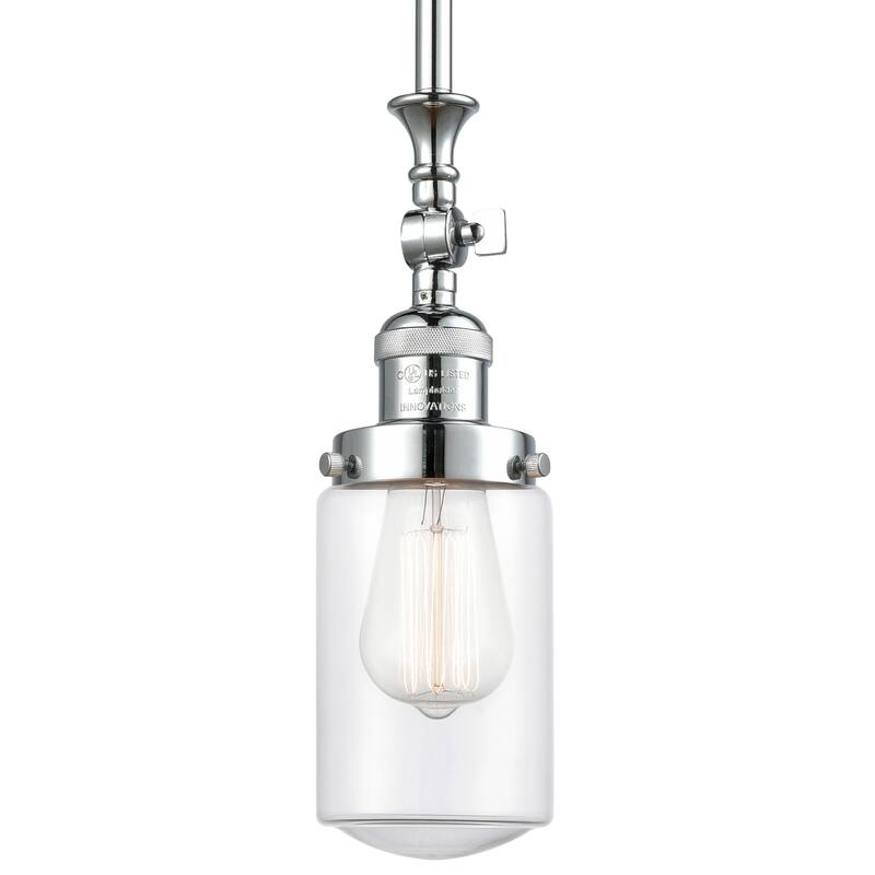 Innovations Lighting Dover 5" Wide Mini Rod Hung Adjustable Pendant - Polished Chrome / Clear