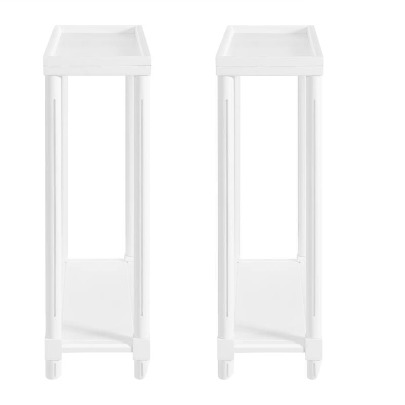 NewRidge Home Goods Harrison Narrow Side Table, White, Set of 2