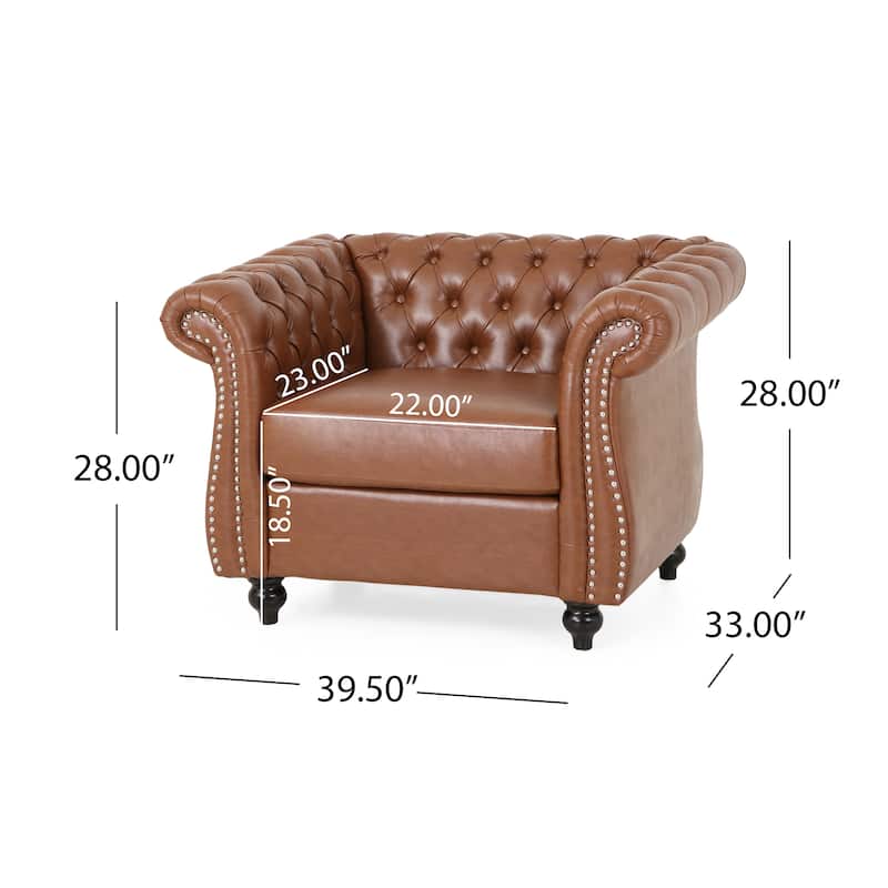 Silverdale Traditional Chesterfield Club Chairs (Set of 2) by Christopher Knight Home
