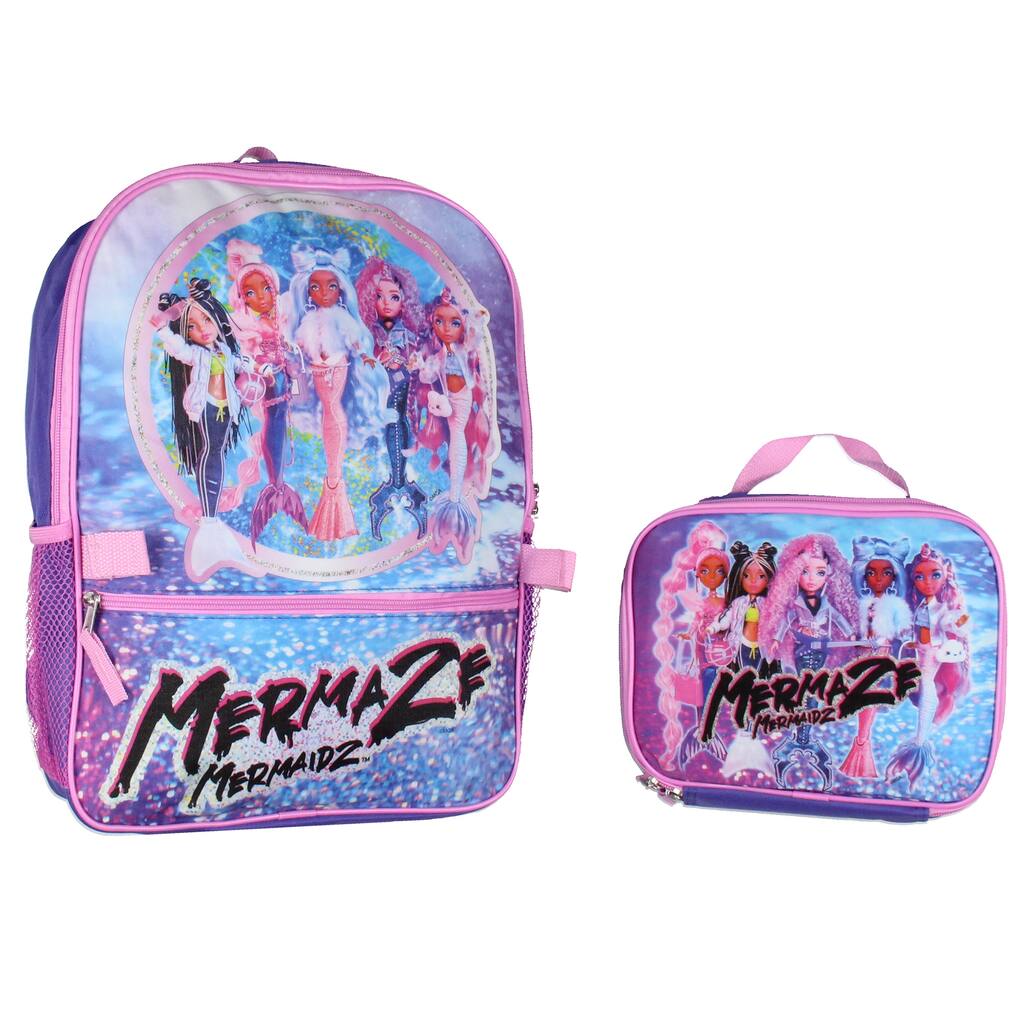 Mermaze Mermaidz Mermazing Backpack School Travel Backpack For Kids 2 Piece Set With Detachable Lunch Box