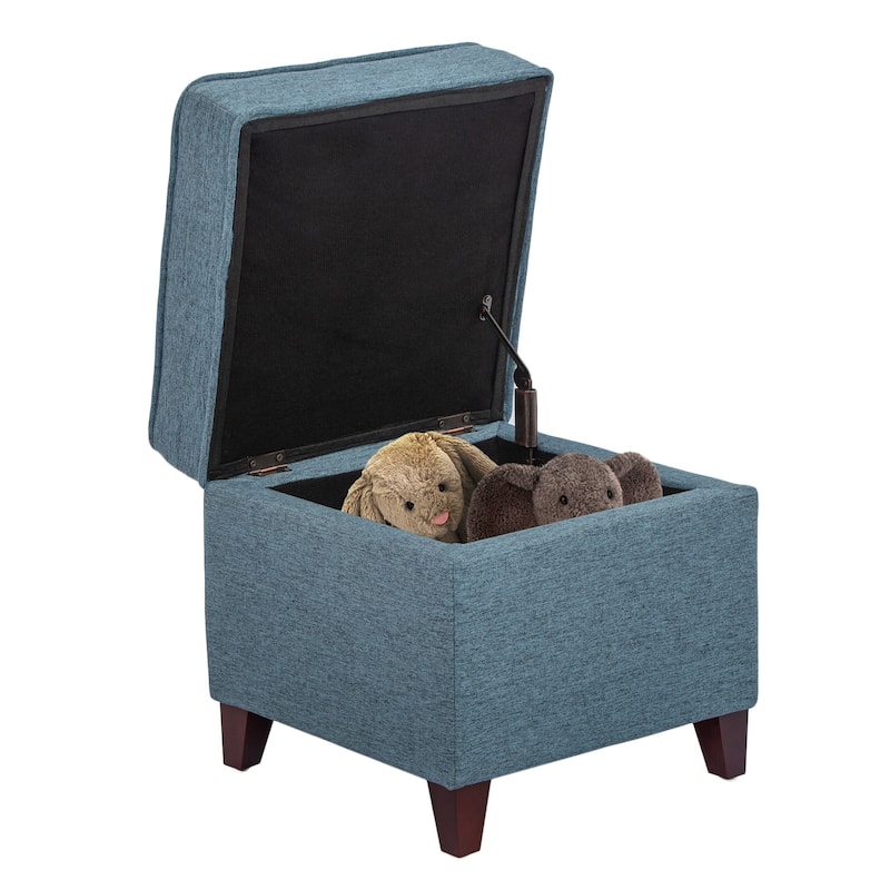 Adeco Square Storage Ottoman 17 inch Footstool