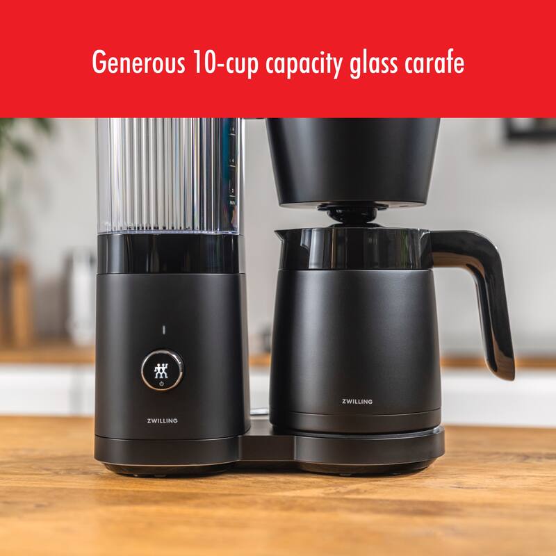 ZWILLING Enfinigy Drip Coffee Maker with Thermo Carafe 10 Cup, Awarded the SCA Golden Cup Standard - 2.5-qt