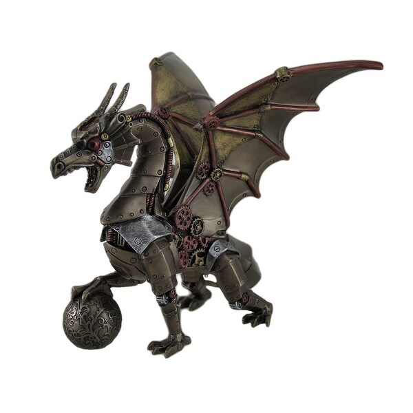 Shop Steampunk Dragon Holding Orb Bronze Finish Fantasy Art