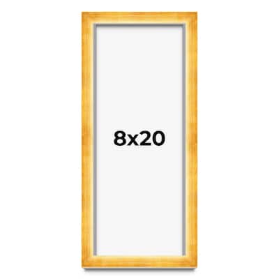 8x20 Shadow Box Frame Gold | 1.625 Inches Deep Real Wood Traditional