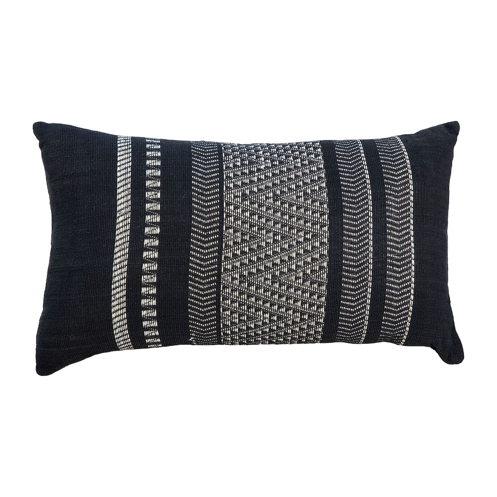 Damien Handwoven Cotton Blend 14-inch x 24-inch Lumbar Pillow