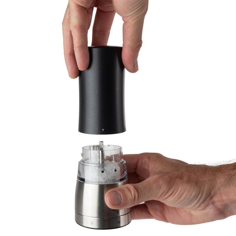 Peugeot Daman u'Select, Zirlion Electric Salt Mill, Black, 6 inch, 6 Preset Grinding Settings