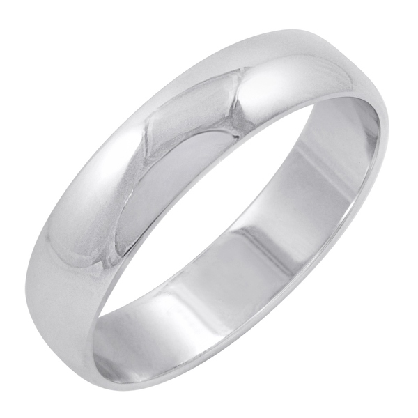 Men�s 10K White Gold 5mm Classic Fit Plain Wedding Band