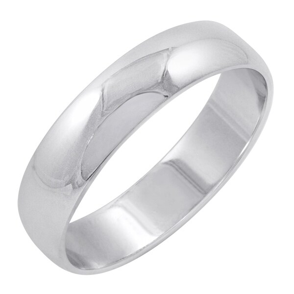 Shop Men's 10K White Gold 5mm Classic Fit Plain Wedding ... (600 x 600 Pixel)