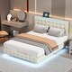 preview thumbnail 8 of 26, Floating Bed Frame with LED Lights and USB Charging,