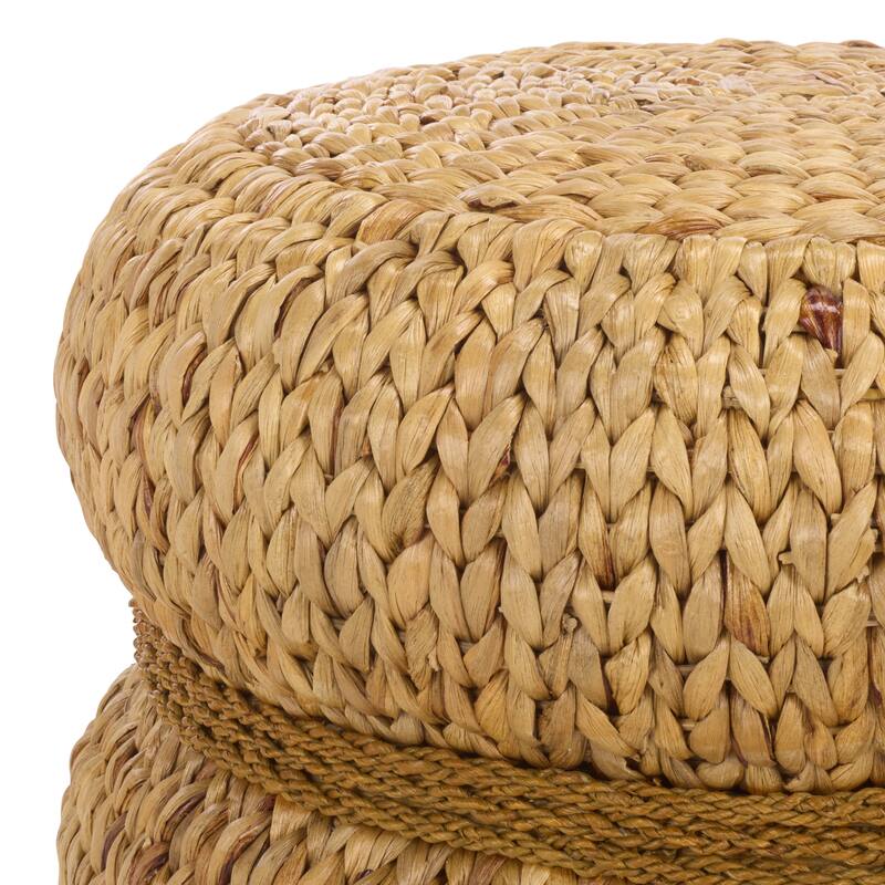 SAFAVIEH Couture Olwynn Water Hyacinth Ottoman