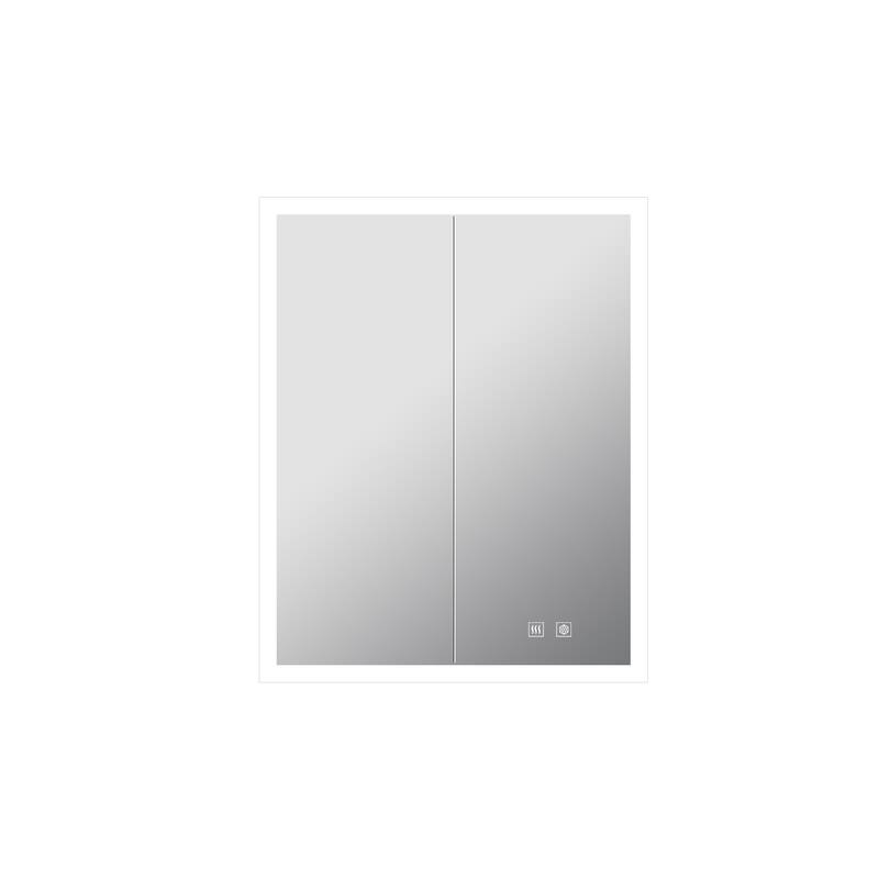 Mesa Surface-Mount LED Mirror Medicine Cabinet with Defogger - 24 in W x 30 in H