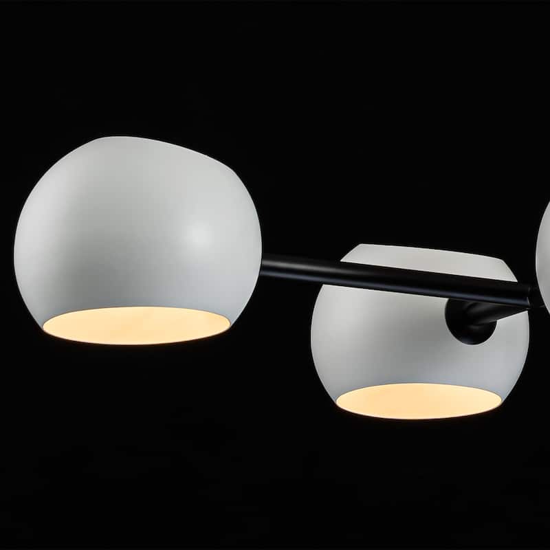 8-Light Modern Linear Clear Glass Globe Bubble Chandelier for Dining Room
