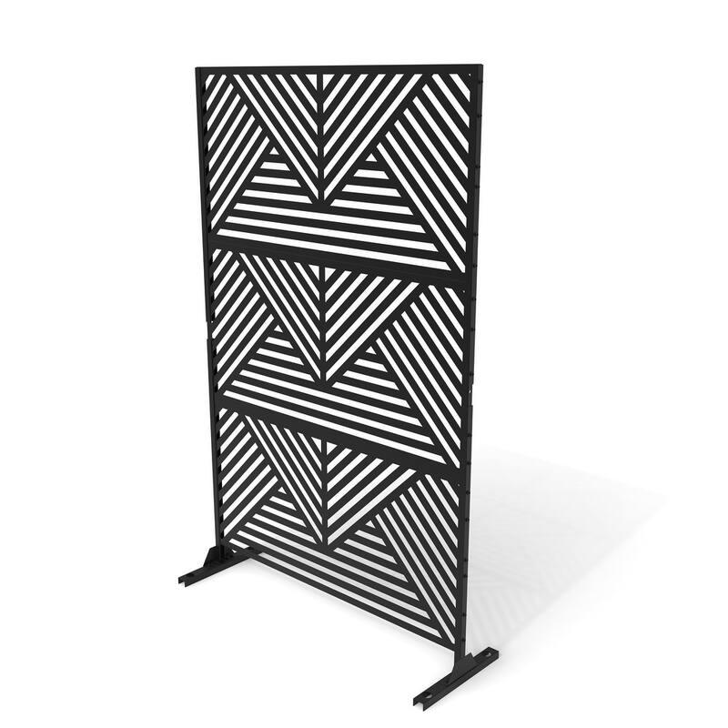 Free Standing Metal Privacy Screen Panel Decorative Outdoor Privacy Screen - 72"H x 47"W