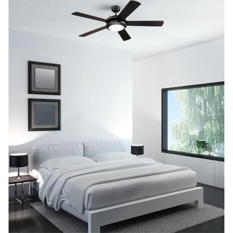 Westinghouse Lighting Comet 52-Inch 5-Blade Indoor Ceiling Fan with Dimmable LED Light Fixture and Frosted Glass