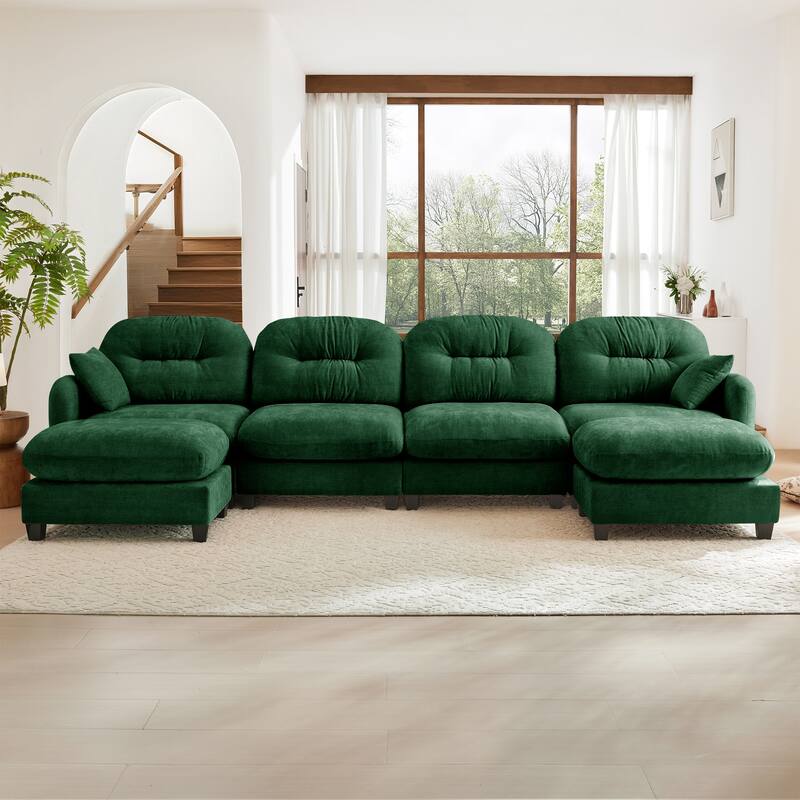 Modular Chenille Tufted Sofas Fits Bedroom, Living Rooms