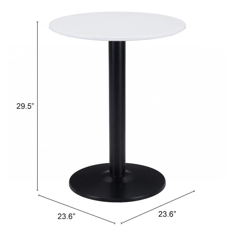 HomeRoots 24" Black And White Round End Table