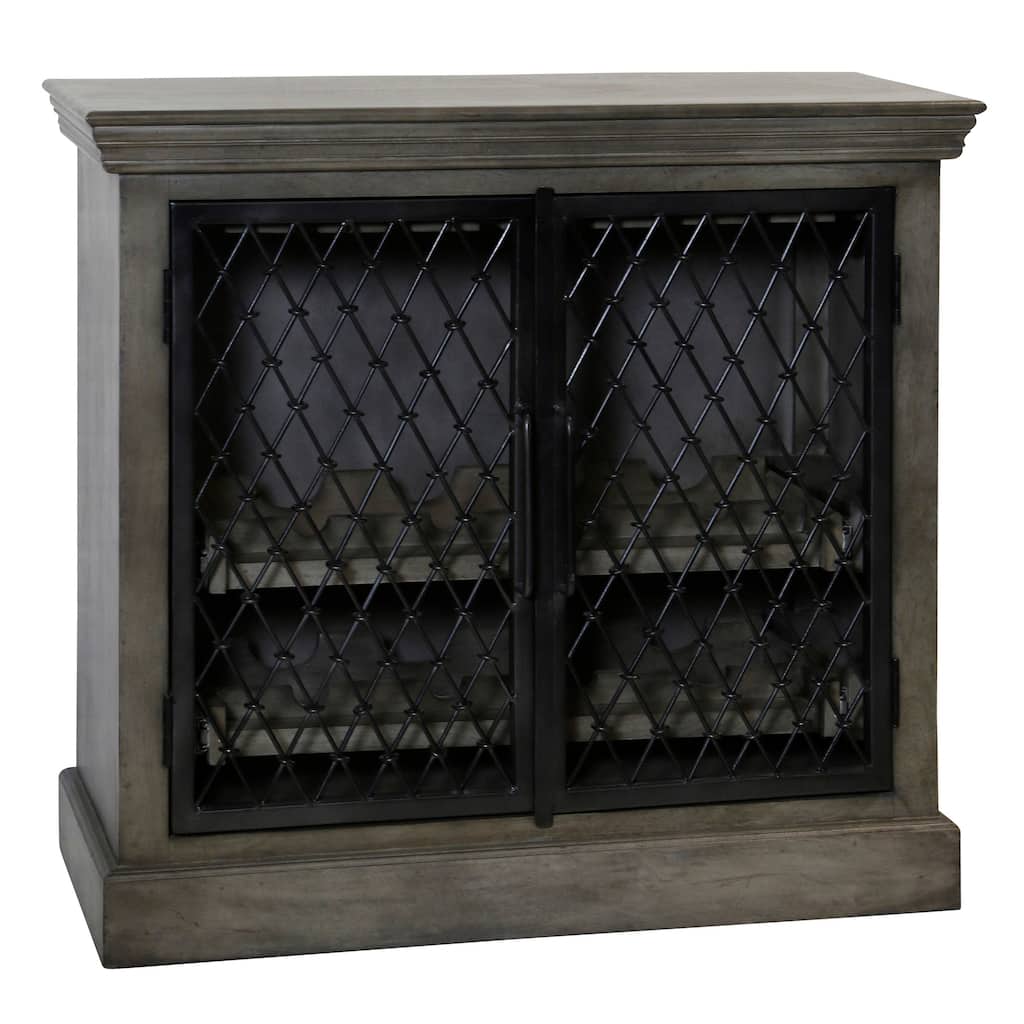 StyleCraft Belvedere Wine Storage Cabinet - Gray & Black