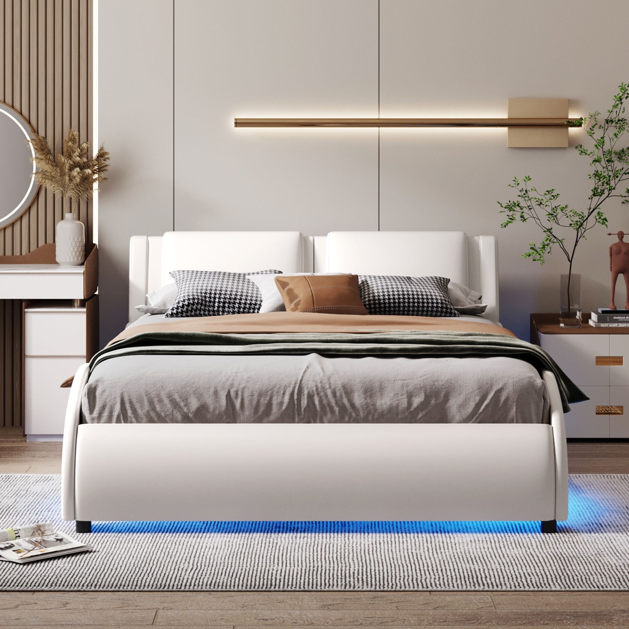 LED-Lights-Upholstered-Faux- LED-Lights-Upholstered-Faux-