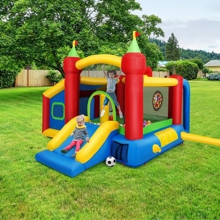 Inflatable Bounce House Kids Slide Jumping Castle without Blower - 149.5" x 120" x 84.5" (L x W x H)