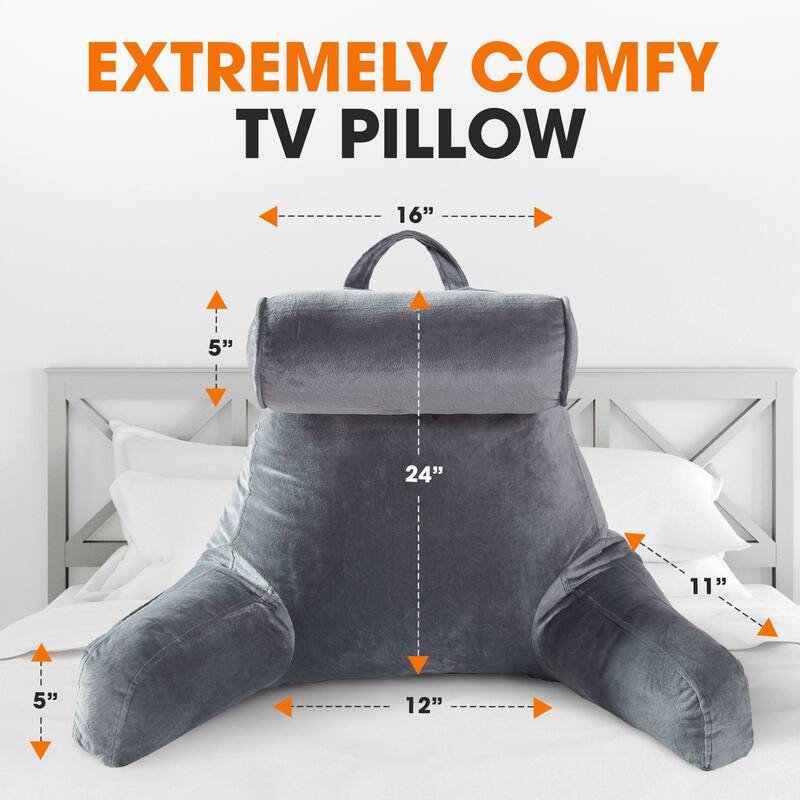 Cheer Collection Extra Large TV Pillow With Detachable Bolster
